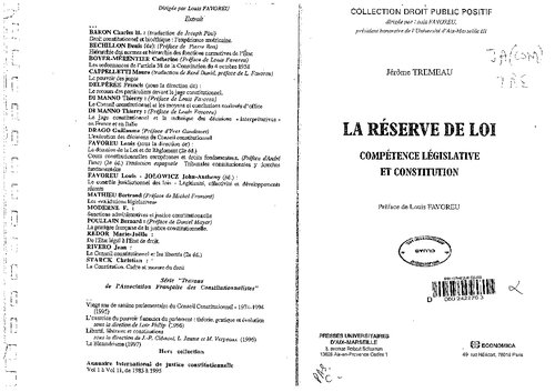 La réserve de loi