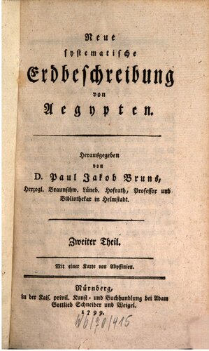 Neue systematische Erdbeschreibung von Ägypten