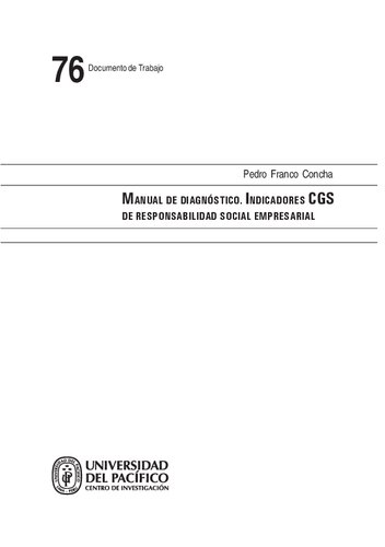 Manual de diagnóstico. Indicadores CGS de Responsabilidad Social Empresarial