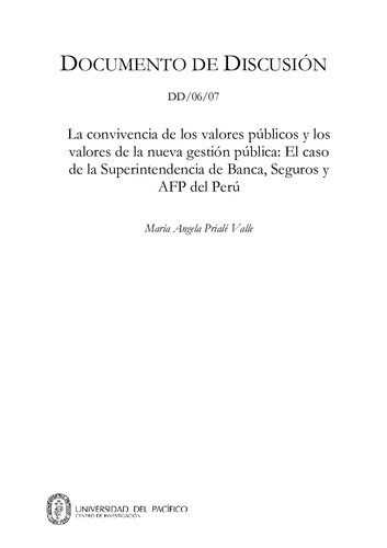 La convivencia de los valores públicos y los valores de la nueva gestión pública: El caso de la Superintendencia de Banca, Seguros y AFP del Perú