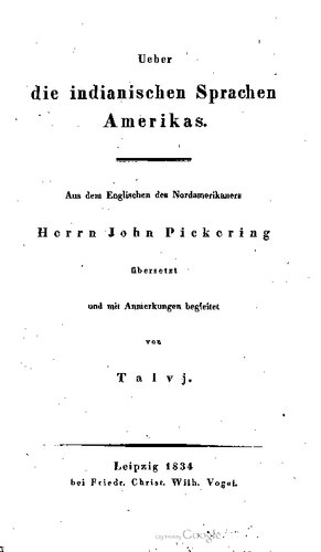 Über die indianischen Sprachen Amerikas