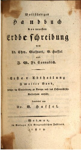 Vollständiges Handbuch der neuesten Erdbeschreibung