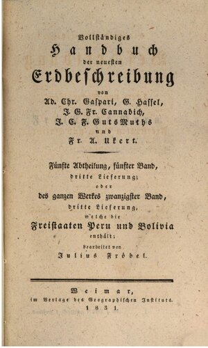 Vollständiges Handbuch der neuesten Erdbeschreibung