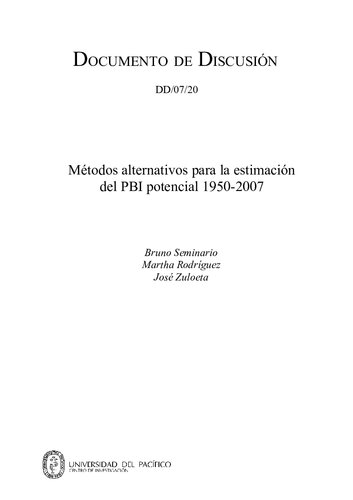 Métodos alternativos para la estimación del PBI potencial 1950-2007