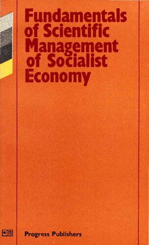 Fundamentals of Scientific Management of Socialist Economy