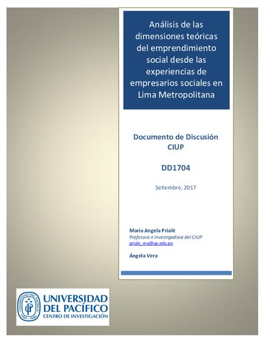 Análisis de las dimensiones teóricas del emprendimiento social desde las experiencias de empresarios sociales en Lima Metropolitana