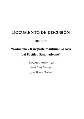 Comercio y transporte marítimo: El caso del Pacífico Suramericano