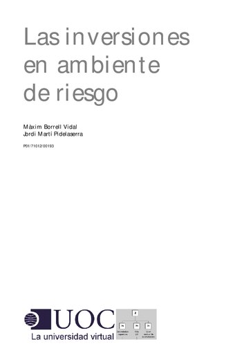 Las inversiones en ambiente de riesgo