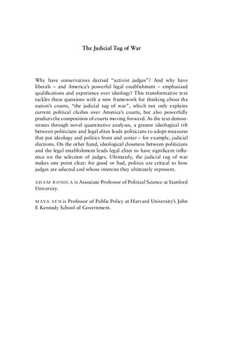 The Judicial Tug of War: How Lawyers, Politicians, and Ideological Incentives Shape the American Judiciary (Political Economy of Institutions and Decisions)