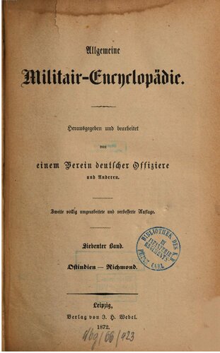 Allgemeine Militair-Encyclopedie [Militär-Enzyklopädie]