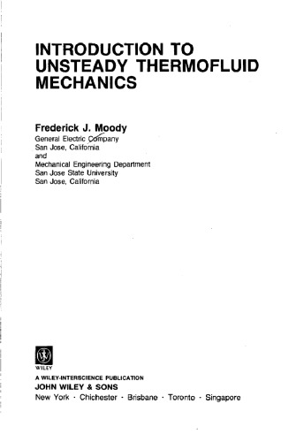 Introduction to unsteady thermofluid mechanics