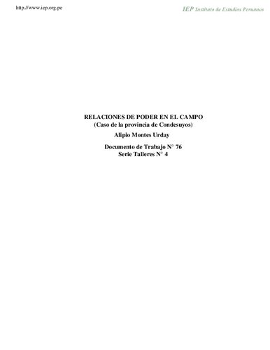 Relaciones de poder en el campo (Caso de la provincia de Condesuyos)