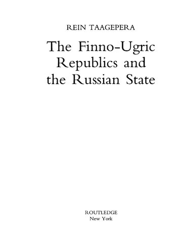 The Finno-Ugric republics and the Russian state