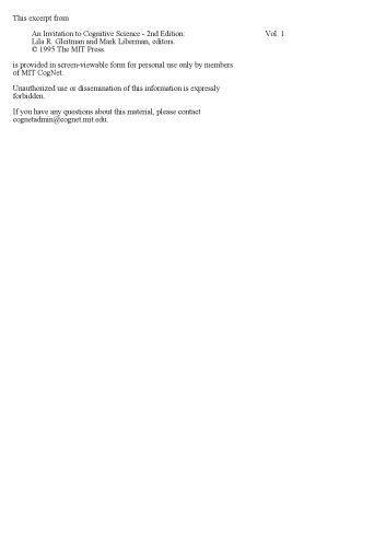 An Invitation to Cognitive Science, Vol. 1: Language