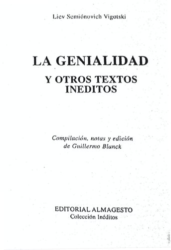 La genialidad y otros textos ineditos