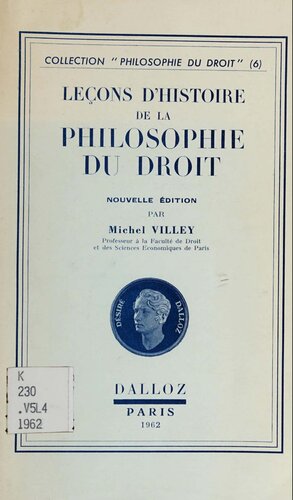 Leçons d'histoire de la philosophie du droit