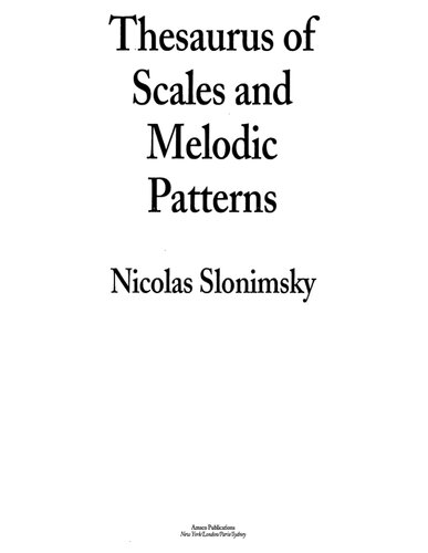 Thesaurus of scales and melodic patterns