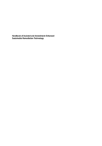 Handbook of Assisted and Amendment–Enhanced Sustainable Remediation Technology