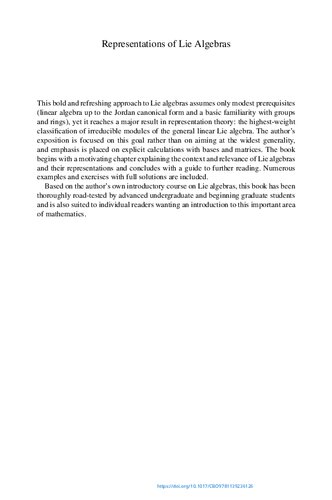 Representations of Lie Algebras: An Introduction Through gl(n)