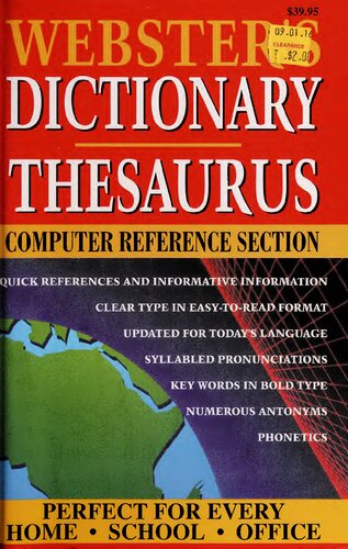 Webster's dictionary & thesaurus with computer reference section.