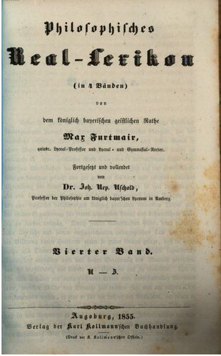 Philosophisches Real-Lexikon (in vier Bänden)