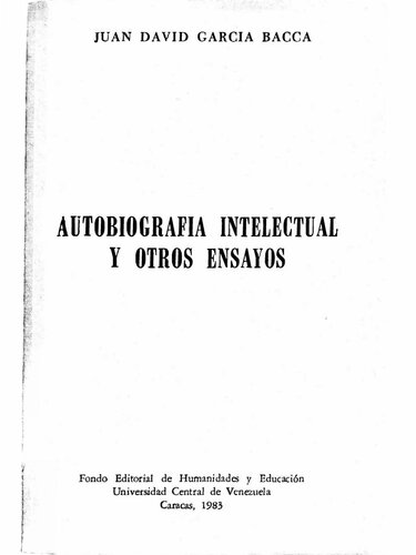 Autobiografía intelectual y otros ensayos