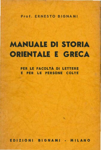 Manuale di storia orientale e greca