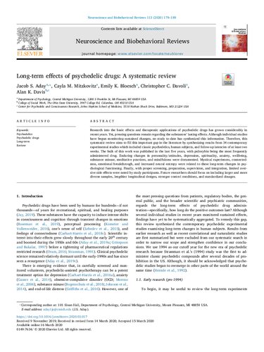 Long-term effects of psychedelic drugs: A systematic review