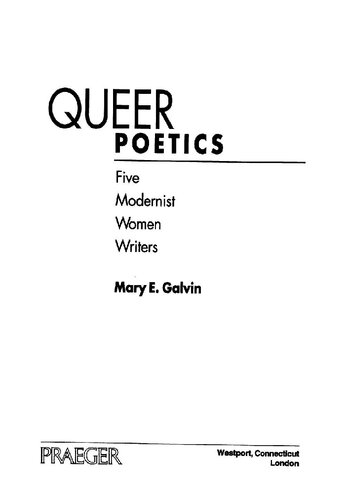 Queer Poetics: Five modernist women writers