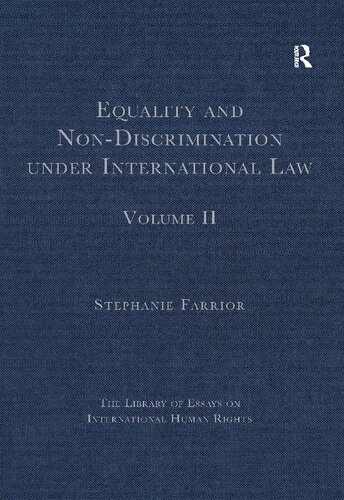 Equality and Non-Discrimination under International Law: Volume II