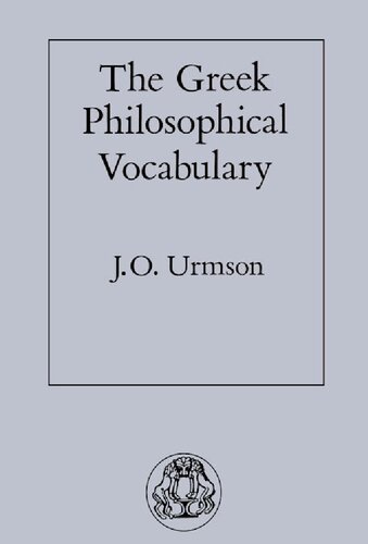 The Greek Philosophical Vocabulary