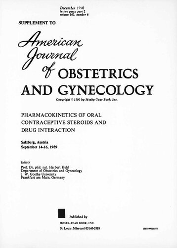 Pharmacokinetics of Oral Contraceptive Steroids and Drug Interaction: Salzburg, Austria, September 14-16, 1989