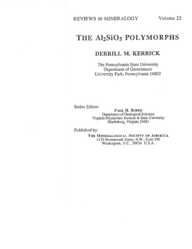 The Al2SiO5 Polymorphs