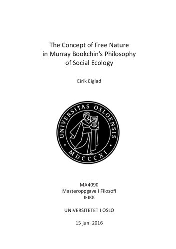 The Concept of Free Nature in Murray Bookchin's Philosophy of Social Ecology