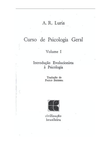 Curso de Psicologia Geral: Introdução Evolucionista à Psicologia