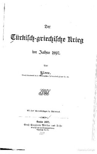 Der Türkisch-Griechische Krieg im Jahre 1897