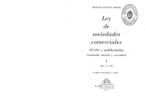 Ley de sociedades comerciales : 19.550 y modificatorias : comentada, anotada y concordada