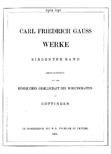 Werke. Theoretische Astronomie