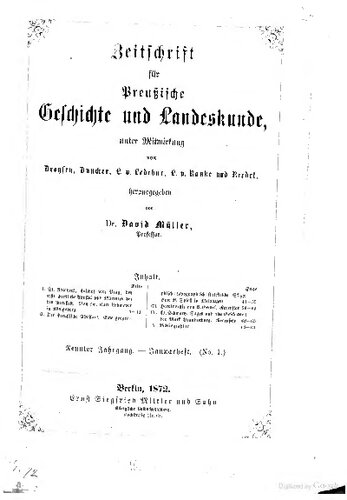 Zeitschrift für preußische Geschichte und Landeskunde