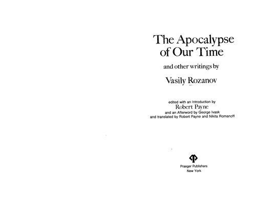 The Apocalypse of Our Time and other writings