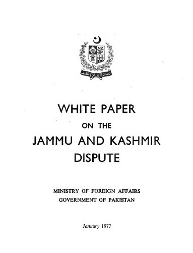 White paper on the Jammu and Kashmir dispute.