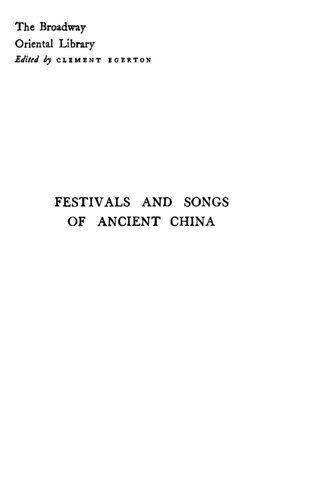 Festivals and Songs of Ancient China