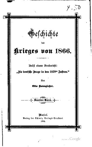 Geschichte des Krieges von 1866; nebst einem Vorbericht: 