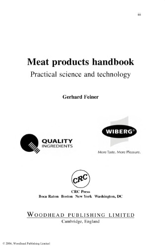 Meat products handbook: Practical science and technology (Woodhead Publishing in Food Science, Technology and Nutrition)