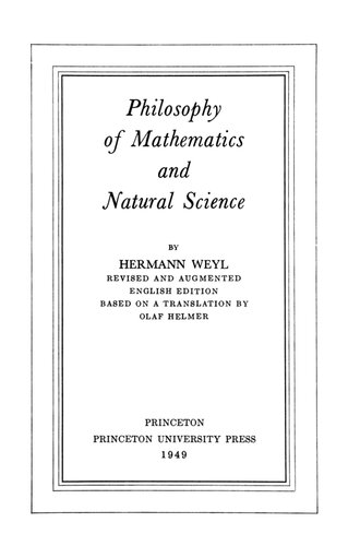 Philosophy of Mathematics and Natural Science