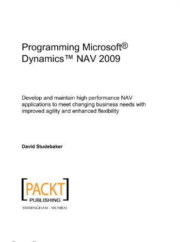 Programming Microsoft Dynamics NAV 2009