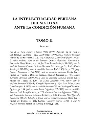 La Intelectualidad Peruana del Siglo XX Ante La Condicion Humana