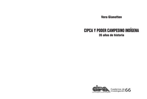 CIPCA y poder campesino indígena : 35 años de historia