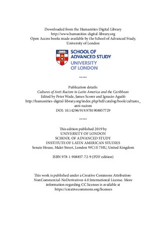 Cultures of anti-racism in Latin America and the Caribbean