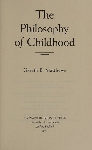 Philosophy of Childhood